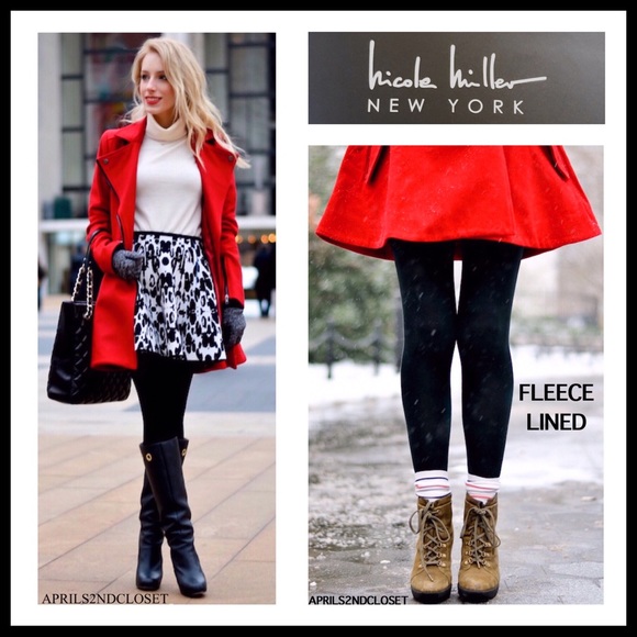 2 BLACK FLEECE LINED LEGGINGS A2C - Picture 15 of 15